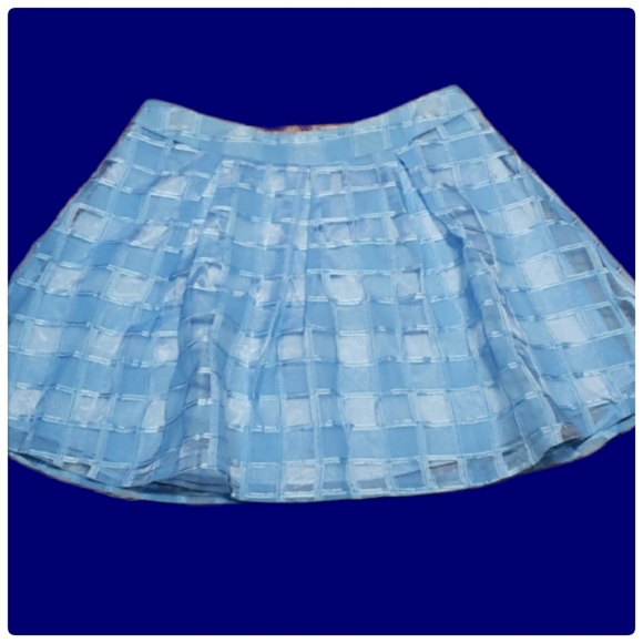 Banana Republic Dresses & Skirts - Banana - Blue Checked Lined Short Skirt Large New